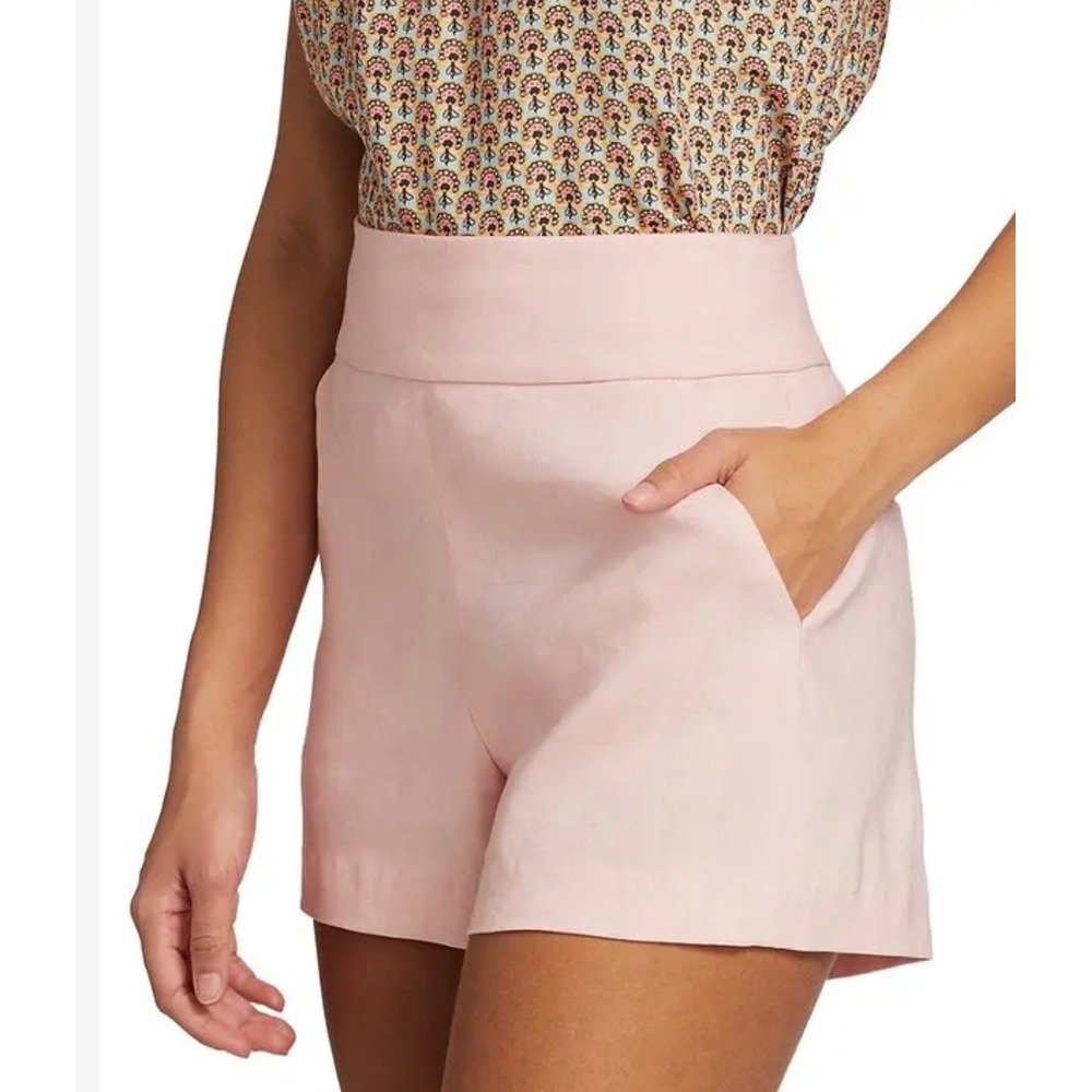 Alice + Olivia Classics Pink Linen Blend High Waisted Shorts Size 10